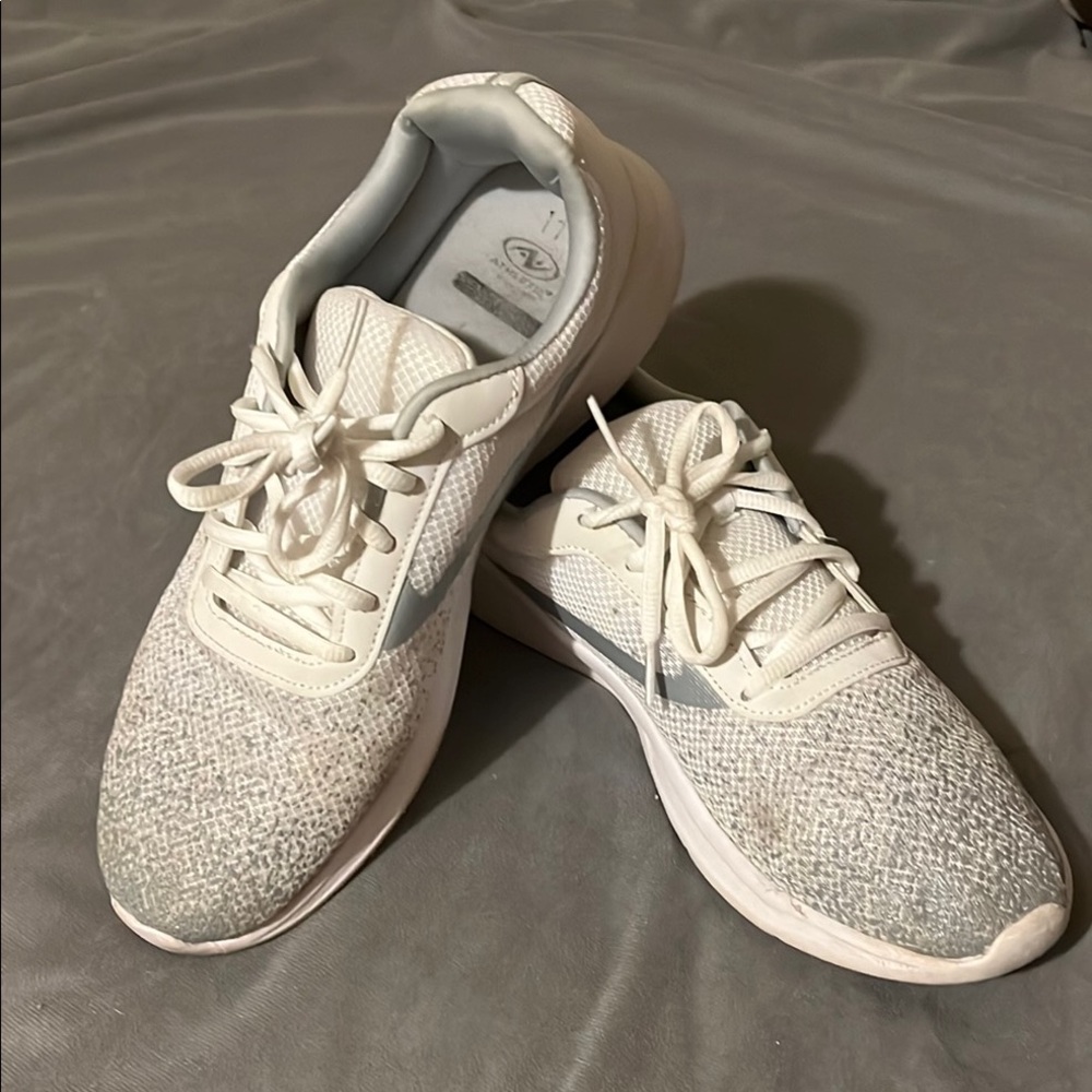 Athletic Works White and Gray Athletic Shoes Lightweight Design